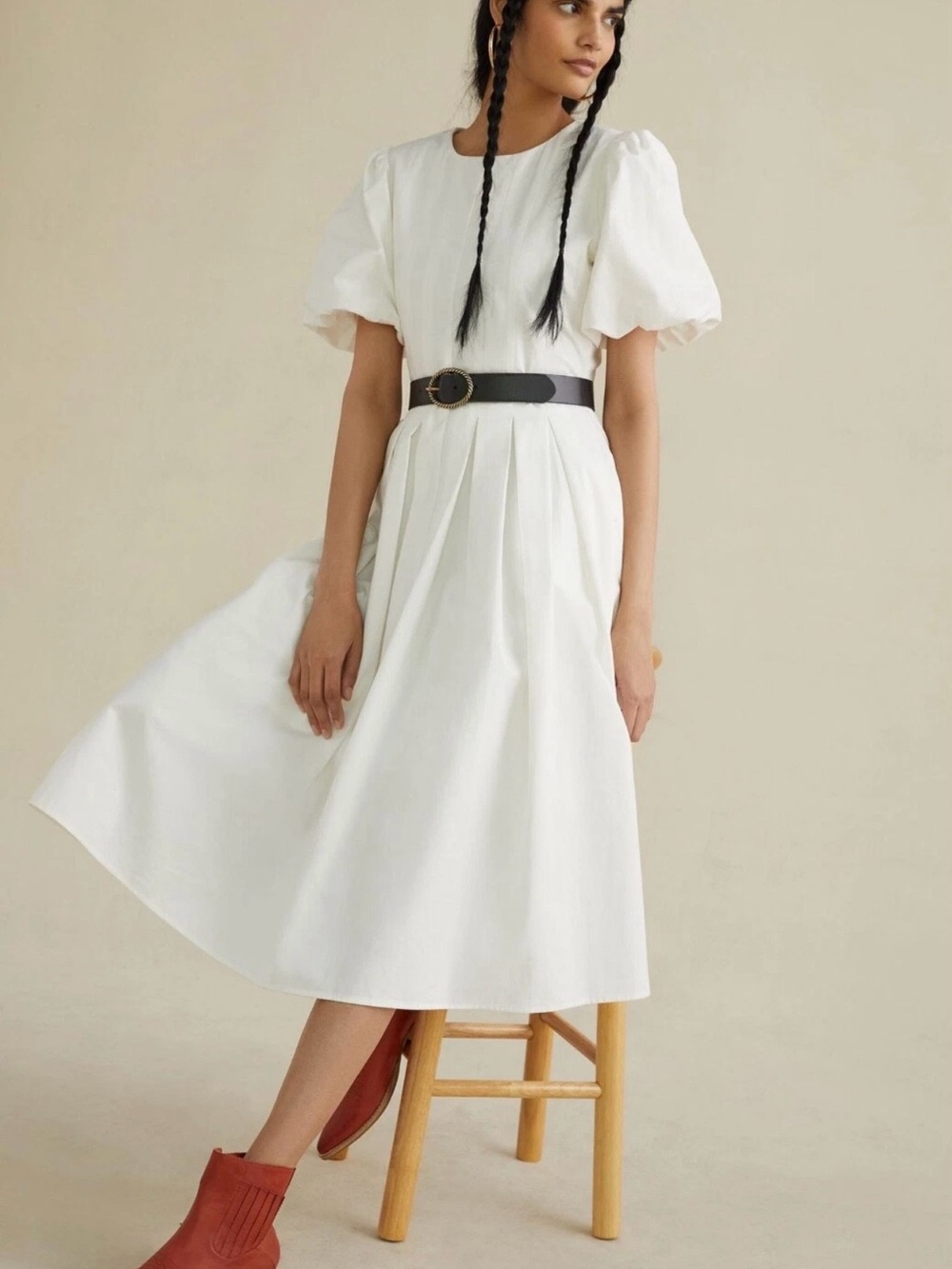 Anthropologie Corset-Seamed Midi Dress